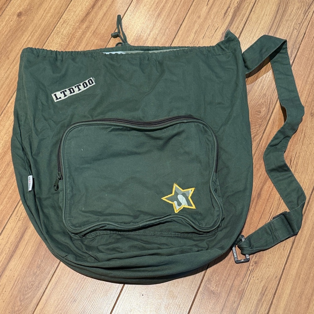 Limited Too Y2K Olive Green and Camo Duffle Shoulder Bag